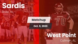 Matchup: Sardis  vs. West Point  2020