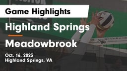 Highland Springs  vs Meadowbrook  Game Highlights - Oct. 16, 2023