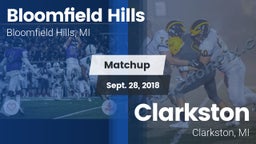 Matchup: Bloomfield Hills vs. Clarkston  2018