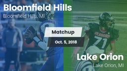 Matchup: Bloomfield Hills vs. Lake Orion  2018