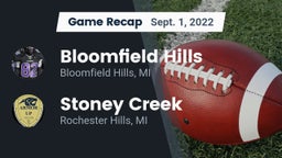 Recap: Bloomfield Hills  vs. Stoney Creek  2022