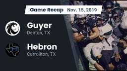 Recap: Guyer  vs. Hebron  2019