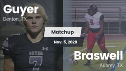 Matchup: Guyer  vs. Braswell  2020