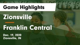 Zionsville  vs Franklin Central  Game Highlights - Dec. 19, 2020