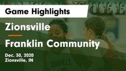 Zionsville  vs Franklin Community  Game Highlights - Dec. 30, 2020