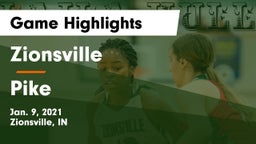 Zionsville  vs Pike  Game Highlights - Jan. 9, 2021
