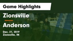 Zionsville  vs Anderson  Game Highlights - Dec. 21, 2019
