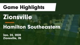 Zionsville  vs Hamilton Southeastern  Game Highlights - Jan. 24, 2020