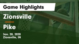 Zionsville  vs Pike  Game Highlights - Jan. 28, 2020
