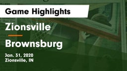 Zionsville  vs Brownsburg  Game Highlights - Jan. 31, 2020