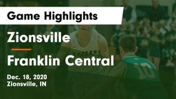 Zionsville  vs Franklin Central  Game Highlights - Dec. 18, 2020