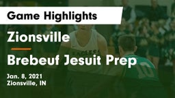 Zionsville  vs Brebeuf Jesuit Prep  Game Highlights - Jan. 8, 2021