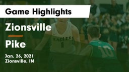 Zionsville  vs Pike  Game Highlights - Jan. 26, 2021