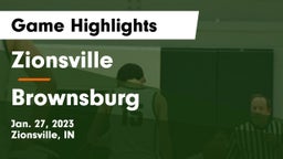 Zionsville  vs Brownsburg  Game Highlights - Jan. 27, 2023