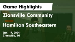 Zionsville Community  vs Hamilton Southeastern  Game Highlights - Jan. 19, 2024