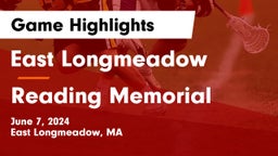 East Longmeadow  vs Reading Memorial  Game Highlights - June 7, 2024