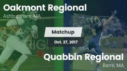 Matchup: Oakmont Regional vs. Quabbin Regional  2017