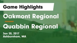 Oakmont Regional  vs Quabbin Regional  Game Highlights - Jan 20, 2017