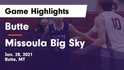 Butte  vs Missoula Big Sky  Game Highlights - Jan. 28, 2021