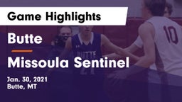 Butte  vs Missoula Sentinel  Game Highlights - Jan. 30, 2021