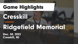 Cresskill  vs Ridgefield Memorial  Game Highlights - Dec. 30, 2023