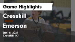 Cresskill  vs Emerson  Game Highlights - Jan. 8, 2024