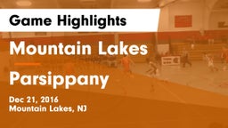 Mountain Lakes  vs Parsippany  Game Highlights - Dec 21, 2016