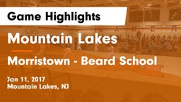 Mountain Lakes  vs Morristown - Beard School Game Highlights - Jan 11, 2017