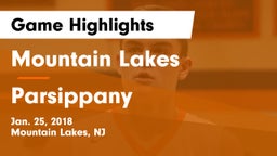 Mountain Lakes  vs Parsippany  Game Highlights - Jan. 25, 2018