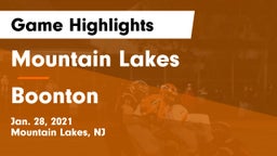 Mountain Lakes  vs Boonton  Game Highlights - Jan. 28, 2021