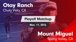 Matchup: Otay Ranch High vs. Mount Miguel  2016