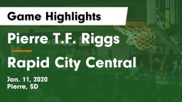 Pierre T.F. Riggs  vs Rapid City Central  Game Highlights - Jan. 11, 2020