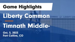 Liberty Common  vs Timnath Middle- Game Highlights - Oct. 3, 2023
