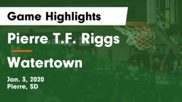 Pierre T.F. Riggs  vs Watertown  Game Highlights - Jan. 3, 2020