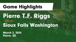 Pierre T.F. Riggs  vs Sioux Falls Washington  Game Highlights - March 2, 2024