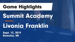 Summit Academy  vs Livonia Franklin Game Highlights - Sept. 12, 2019