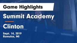 Summit Academy  vs Clinton Game Highlights - Sept. 14, 2019