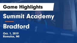 Summit Academy  vs Bradford Game Highlights - Oct. 1, 2019