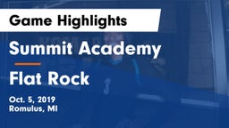 Summit Academy  vs Flat Rock Game Highlights - Oct. 5, 2019