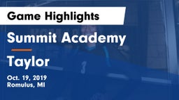 Summit Academy  vs Taylor Game Highlights - Oct. 19, 2019