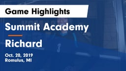 Summit Academy  vs Richard  Game Highlights - Oct. 20, 2019