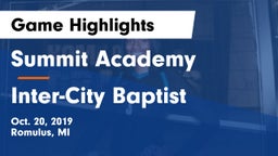 Summit Academy  vs Inter-City Baptist Game Highlights - Oct. 20, 2019