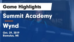 Summit Academy  vs Wynd Game Highlights - Oct. 29, 2019