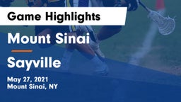 Mount Sinai  vs Sayville  Game Highlights - May 27, 2021