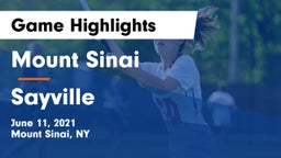 Mount Sinai  vs Sayville  Game Highlights - June 11, 2021
