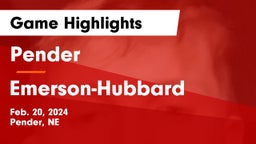 Pender  vs Emerson-Hubbard  Game Highlights - Feb. 20, 2024