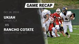 Recap: Ukiah  vs. Rancho Cotate  2016