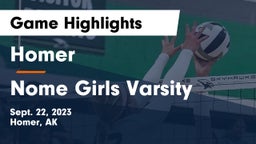 Homer  vs Nome Girls Varsity Game Highlights - Sept. 22, 2023