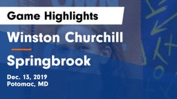 Winston Churchill  vs Springbrook  Game Highlights - Dec. 13, 2019