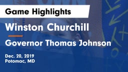 Winston Churchill  vs Governor Thomas Johnson  Game Highlights - Dec. 20, 2019